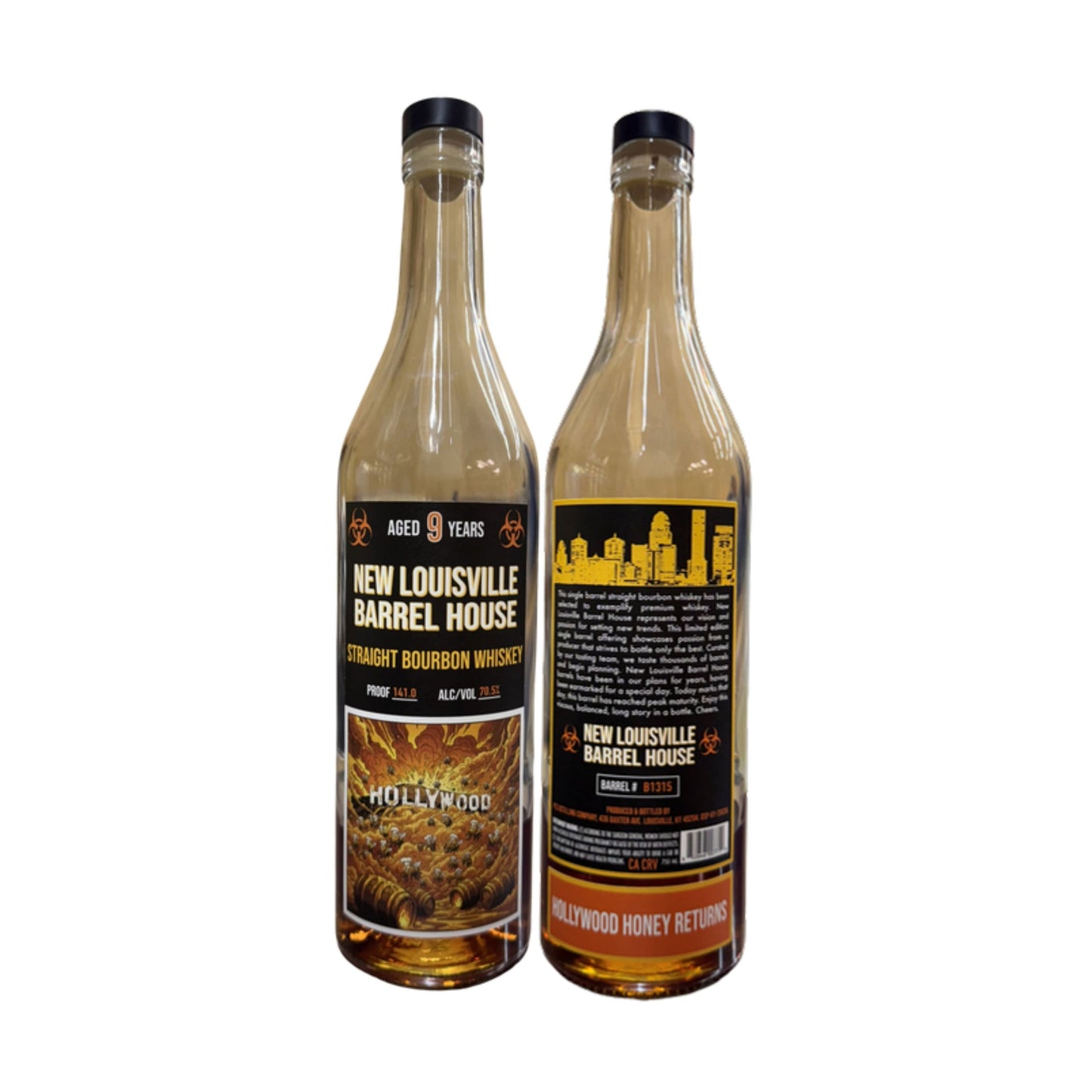 NEW LOUISVILLE BARREL HOUSE BOURBON "HOLLYWOOD HONEY RETURNS" 141PF KENTUCKY 9YR 750ML