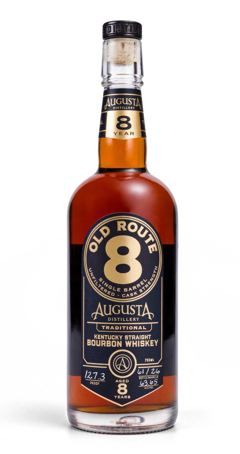 AUGUSTA OLD ROUTE 8 BOURBON SINGLE BARREL CASK STRENGTH KENTUCKY 8YR 750ML LIQ