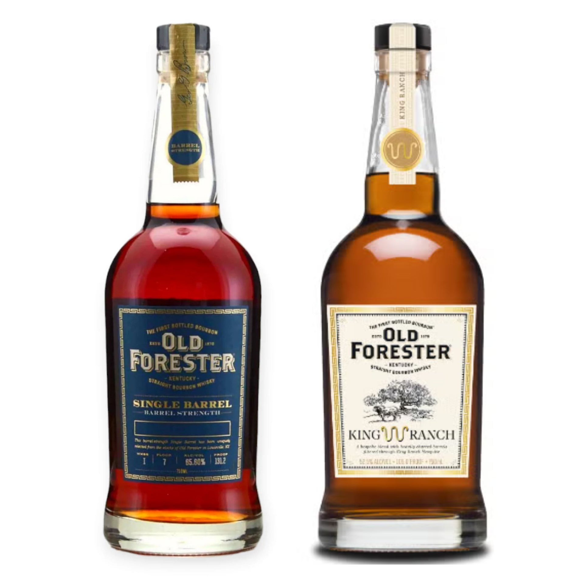 Old Forester Bourbon Single Barrel Strength + Old Forester Bourbon Kin ...