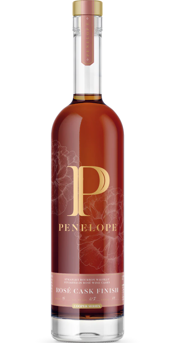 PENELOPE BOURBON STRAIGHT BARREL STRENGTH FOUR GRAIN ROSE CASK FINISH KENTUCKY 750ML