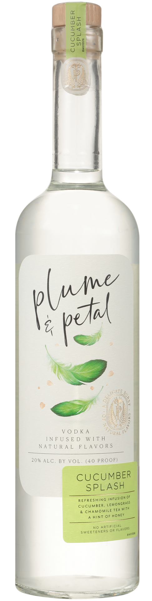 PLUME AND PETAL VODKA CUCUMBER SPLASH NATURAL FLAVOR FLORIDA 750ML Spirits