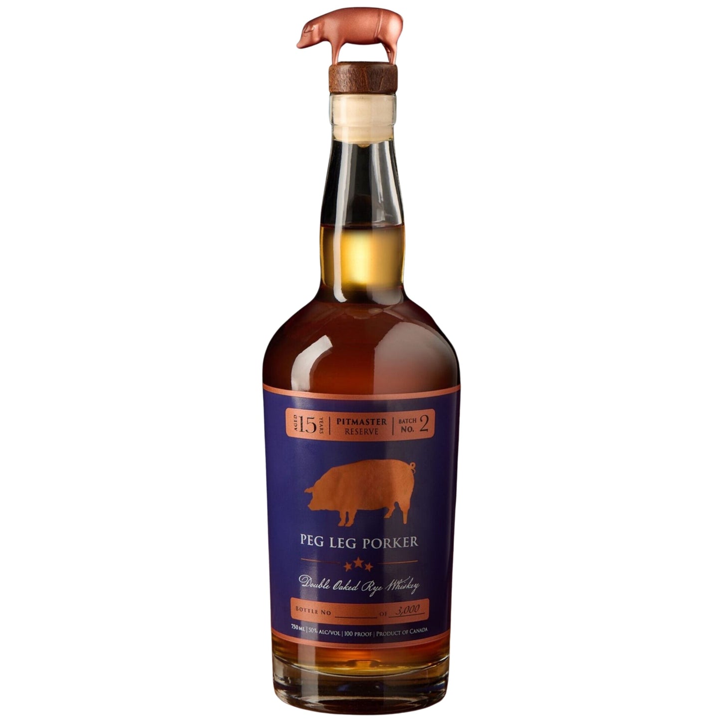 PEG LEG PORKER WHISKEY RYE DOUBLE OAK PITMASTER RESERVE RELEASE II TENNESSEE 15YR 750ML LIQ