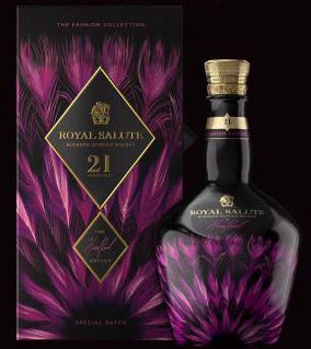 CHIVAS BROTHERS ROYAL SALUTE X HARRIS REED SCOTCH BLENDED LIMITED FASHION EDITION PURPLE BOTTLE 21YR 700ML