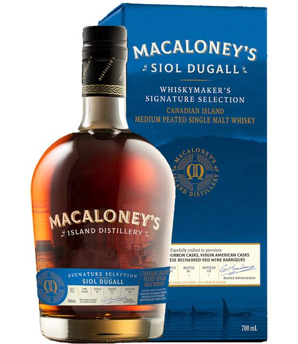 MACALONEYS SIOL DUGALL WHISKEY SINGLE MALT MEDIUM PEATED CANADA 750ML