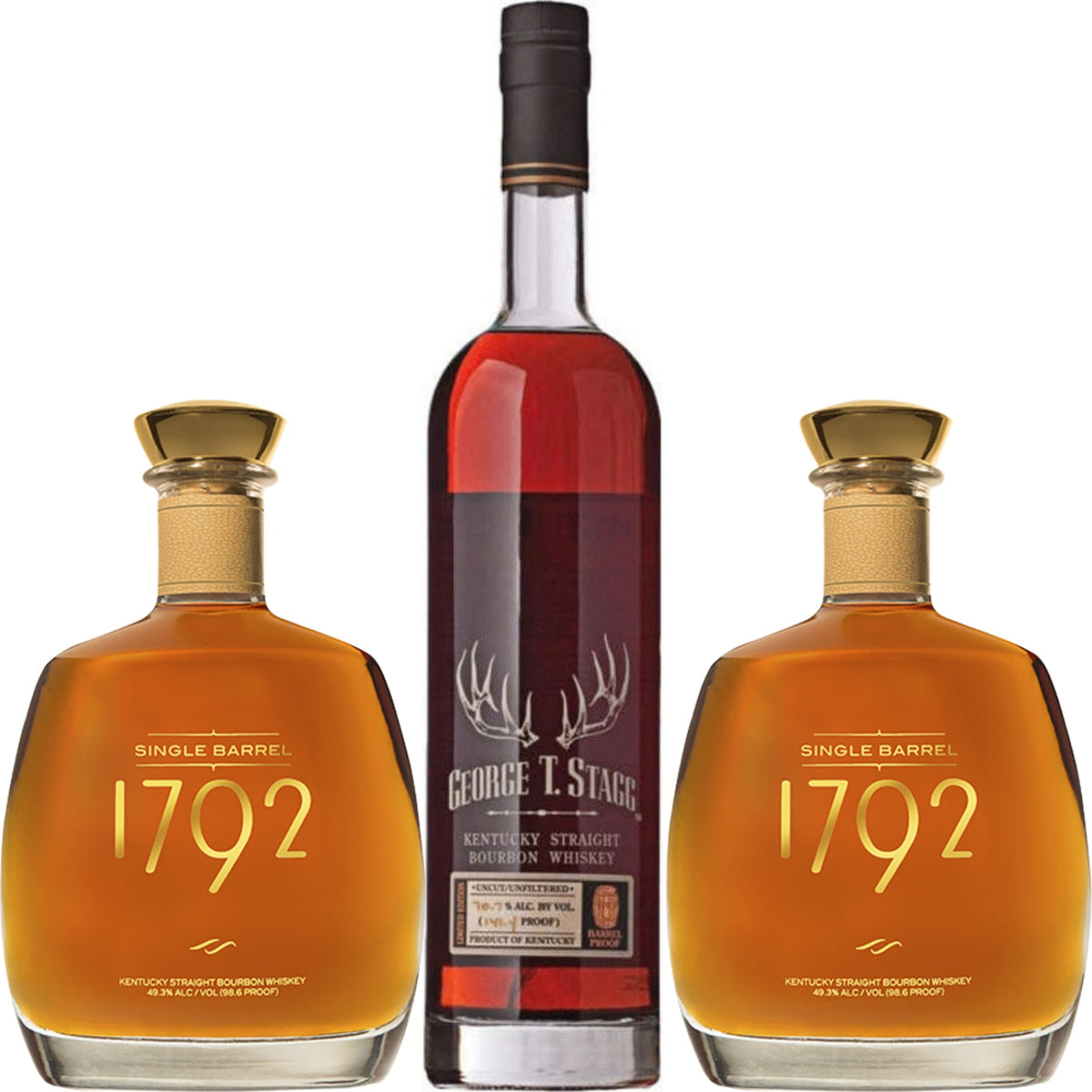 George T Stagg Bourbon 2025 Edition + 2 1792 Bourbon Single Barrel 750ML