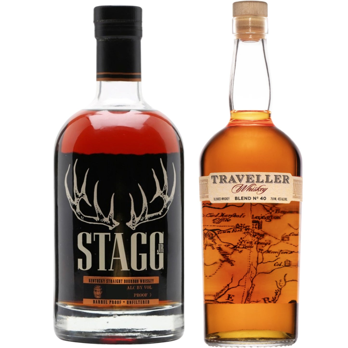 George T Stagg Jr Bourbon 129.3PF + Traveller Whiskey 750ML