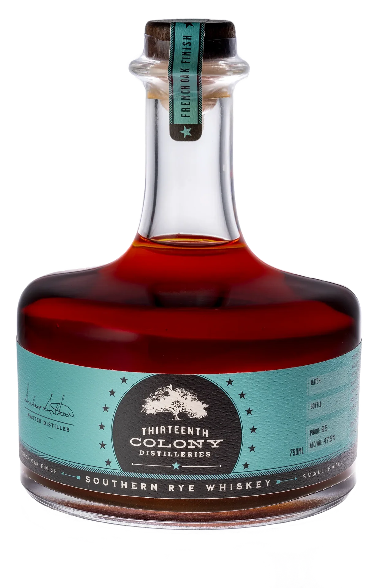 THIRTEENTH COLONY WHISKEY RYE SMALL BATCH FRENCH OAK FINISH GEORGIA 750ML LIQ
