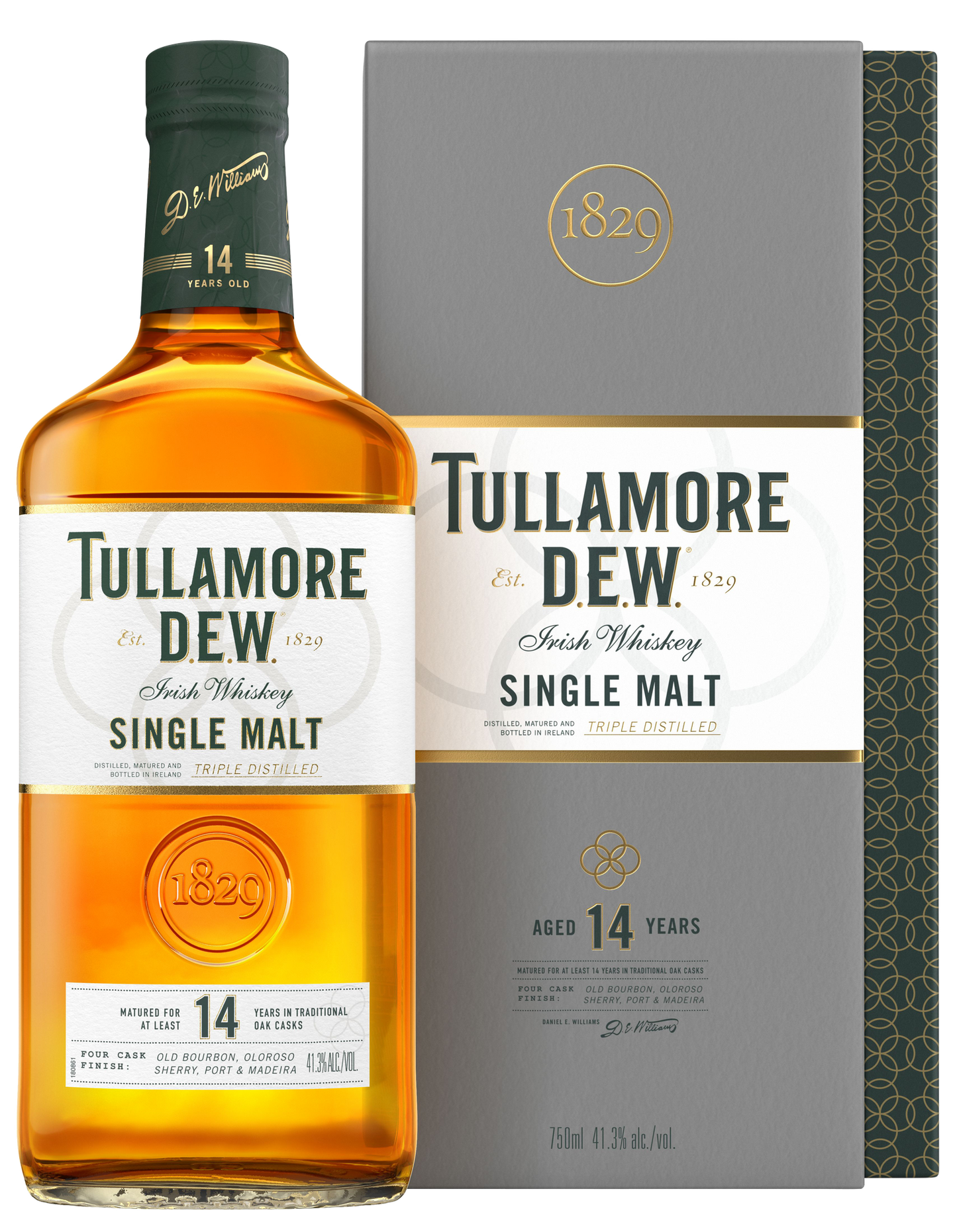 TULLAMORE DEW WHISKEY SINGLE MALT IRISH 82.6PF 14YR 750ML Spirits