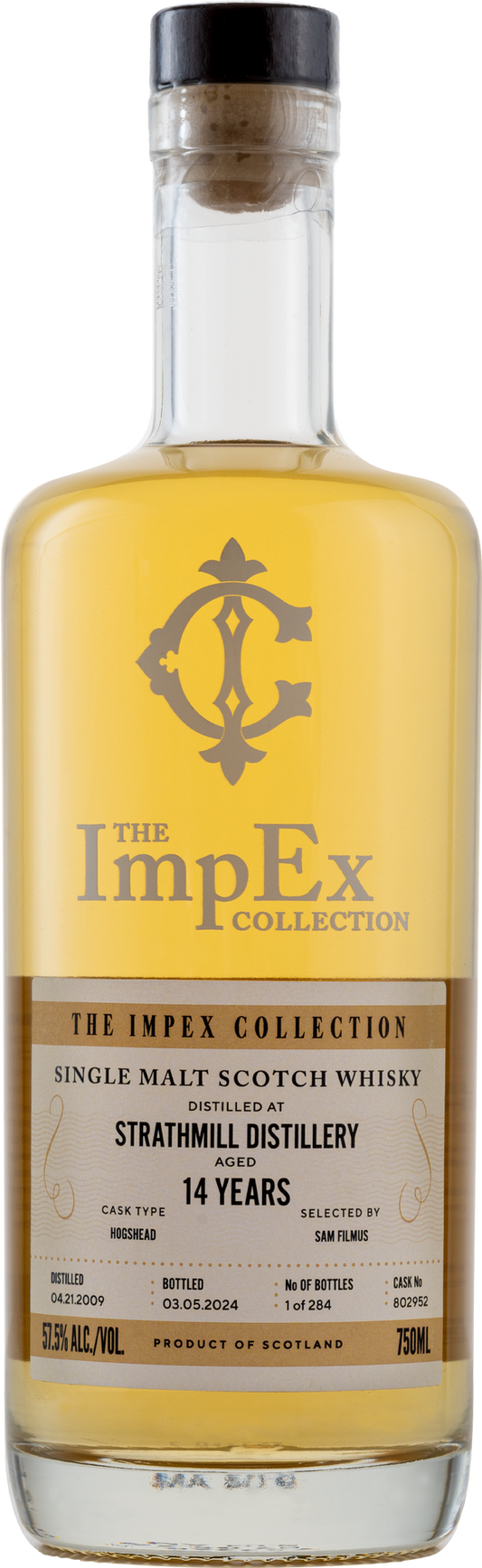 THE IMPEX COLLECTION SCOTCH SINGLE MALT STRAHMILL DISTILLERY 14YR 750ML LIQ