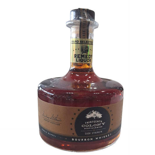 THIRTEENTH COLONY BOURBON CASK STRENGTH REMEDY SINGLE BARREL SERIES INDIANA 7YR 750ML LIQ