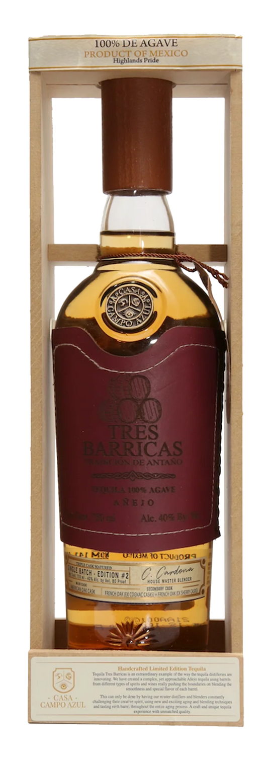 TRES BARRICAS TEQUILA ANEJO TRADICION DE ANTANO 750ML - Remedy Liquor