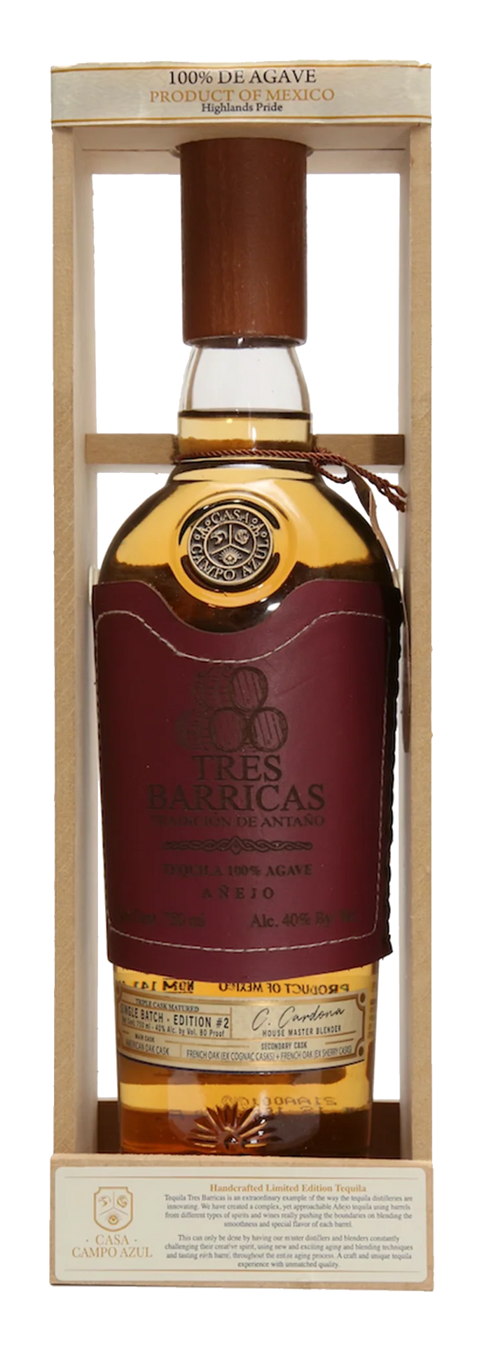TRES BARRICAS TEQUILA ANEJO TRADICION DE ANTANO 750ML Spirits