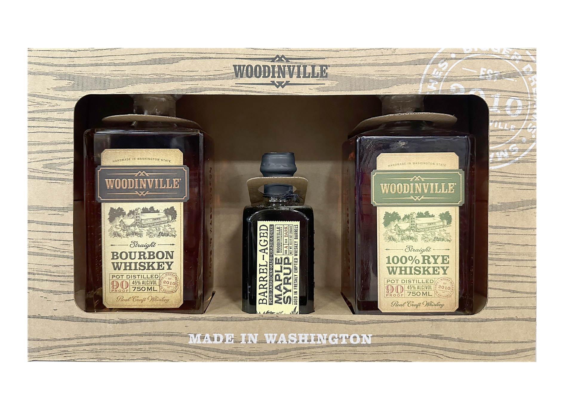 WOODINVILLE BOURBON & RYE WHISKEY GIFT PACK 2X750ML LIQ