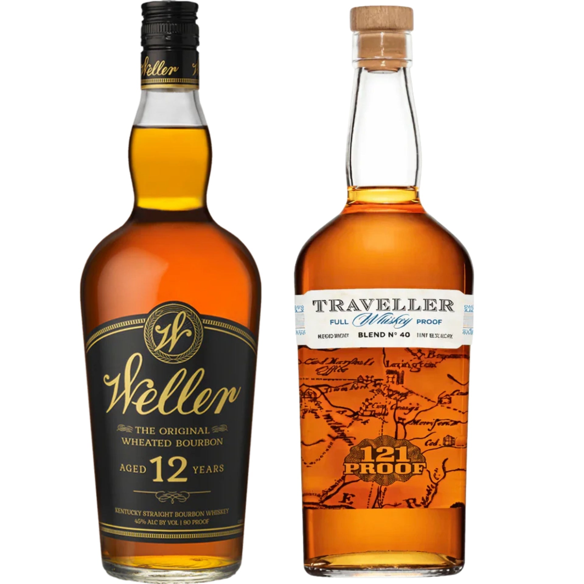 WL Weller Bourbon 12YR + Traveller Whiskey Full Proof 750ML