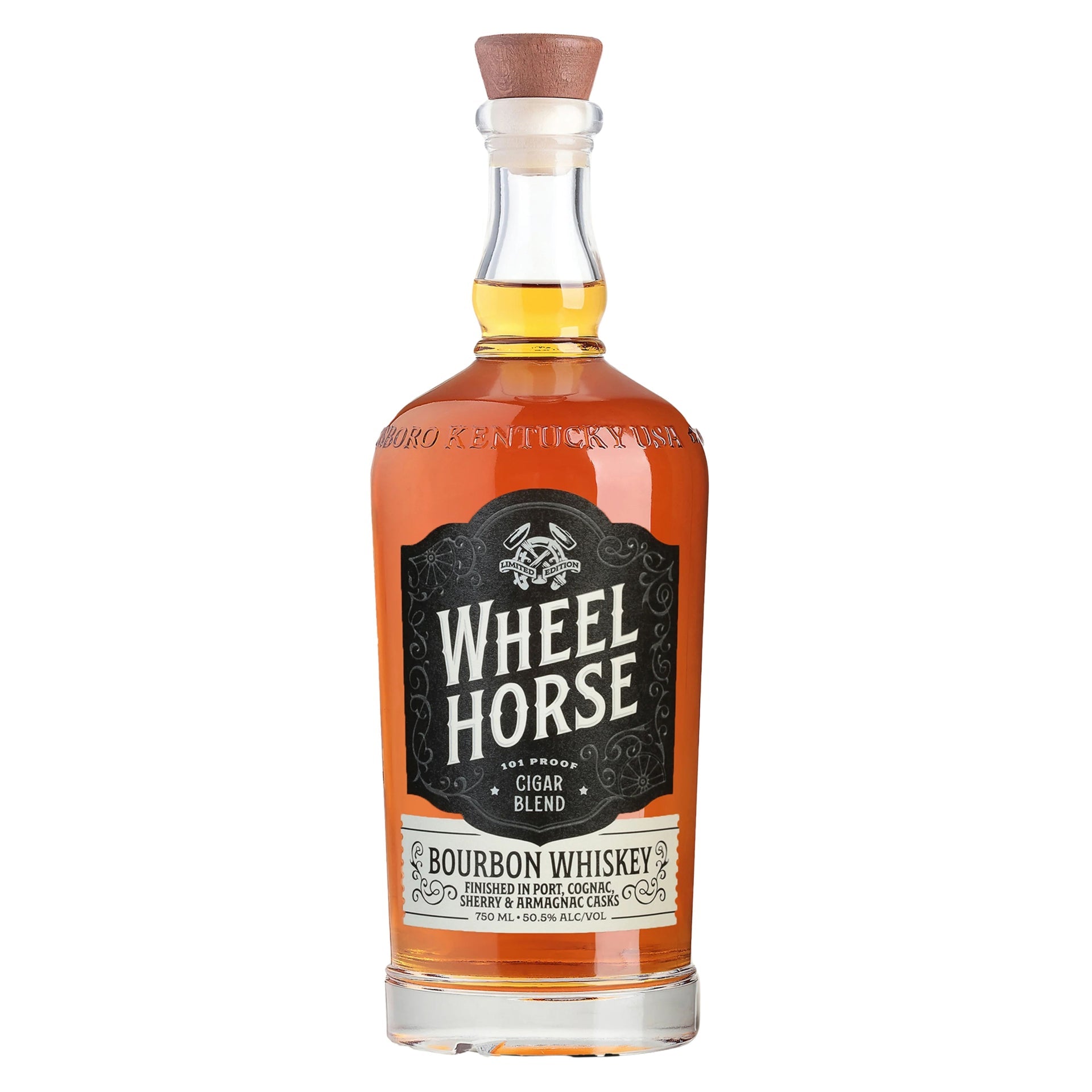 WHEEL HORSE BOURBON CIGAR BLEND FINISHED IN PORT COGNAC SHERRY & ARMAGNAC CASKS KENTUCKY 750ML LIQ