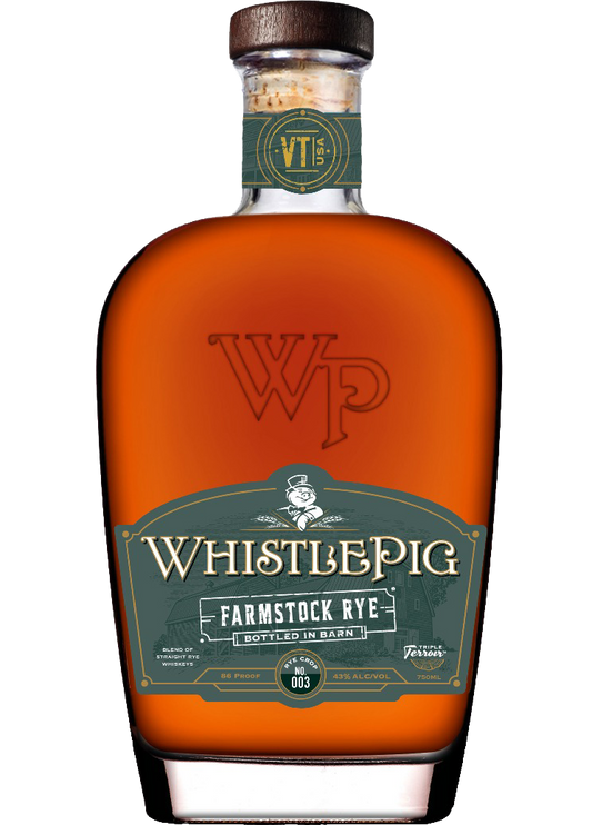 WHISTLEPIG FARMSTOCK RYE WHISKEY BOTTLED IN BARN VERMONT 750ML