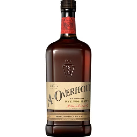 A OVERHOLT WHISKEY STRAIGHT RYE MONONGAHELA MASH 4YR KENTUCKY 750ML