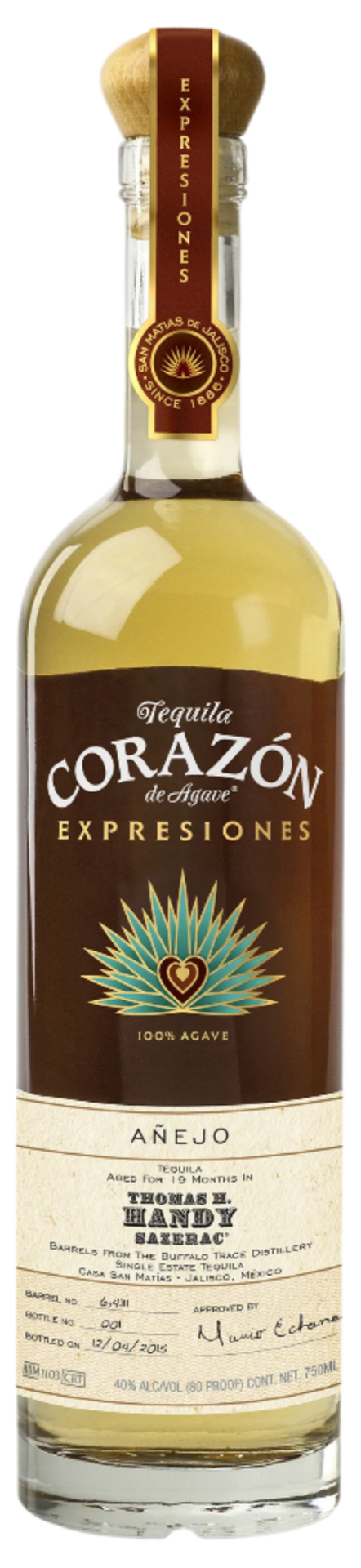 CORAZON TEQUILA ANEJO EXPRESIONES AGED IN THOMAS HANDY BARREL 750ML Spirits
