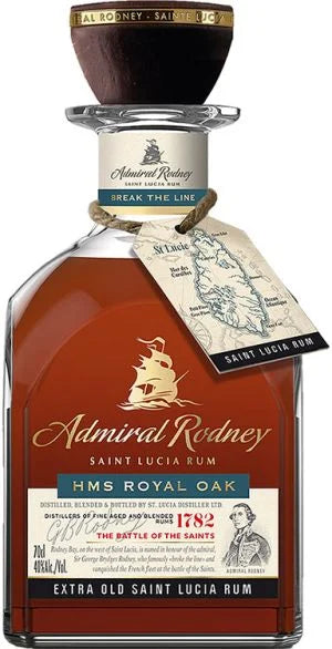 ADMIRAL RODNEY RUM HMS ROYAL OAK SAINT LUCIA 750ML Spirits