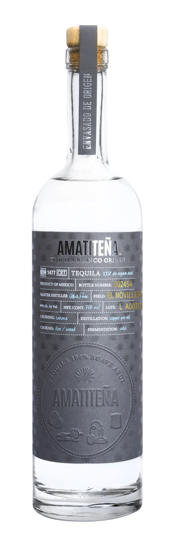 AMATITENA TEQUILA ORIGEN BLANCO HIGH PROOF 750ML LIQ