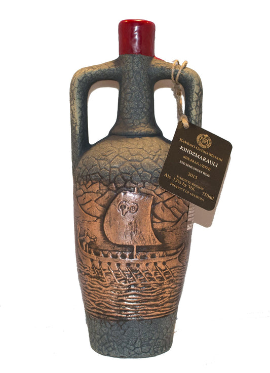 ARGO KINDZMARAULI RED WINE SEMI SWEET CERAMIC BOTTLE GEORGIA NV 750ML Wine