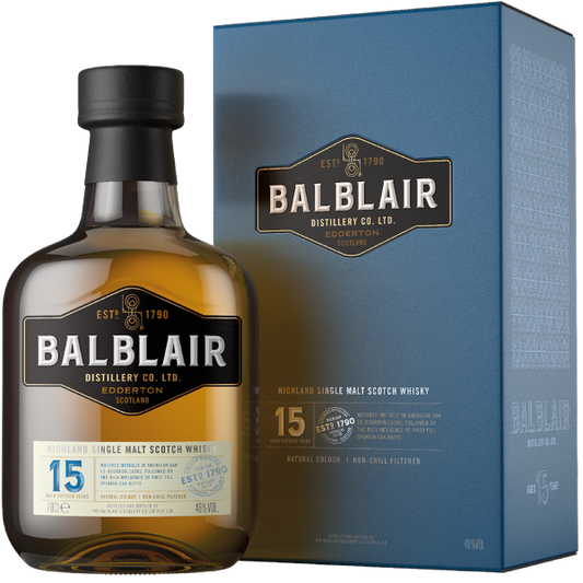 BALBLAIR SCOTCH SINGLE MALT HIGHLAND 15YR 750ML