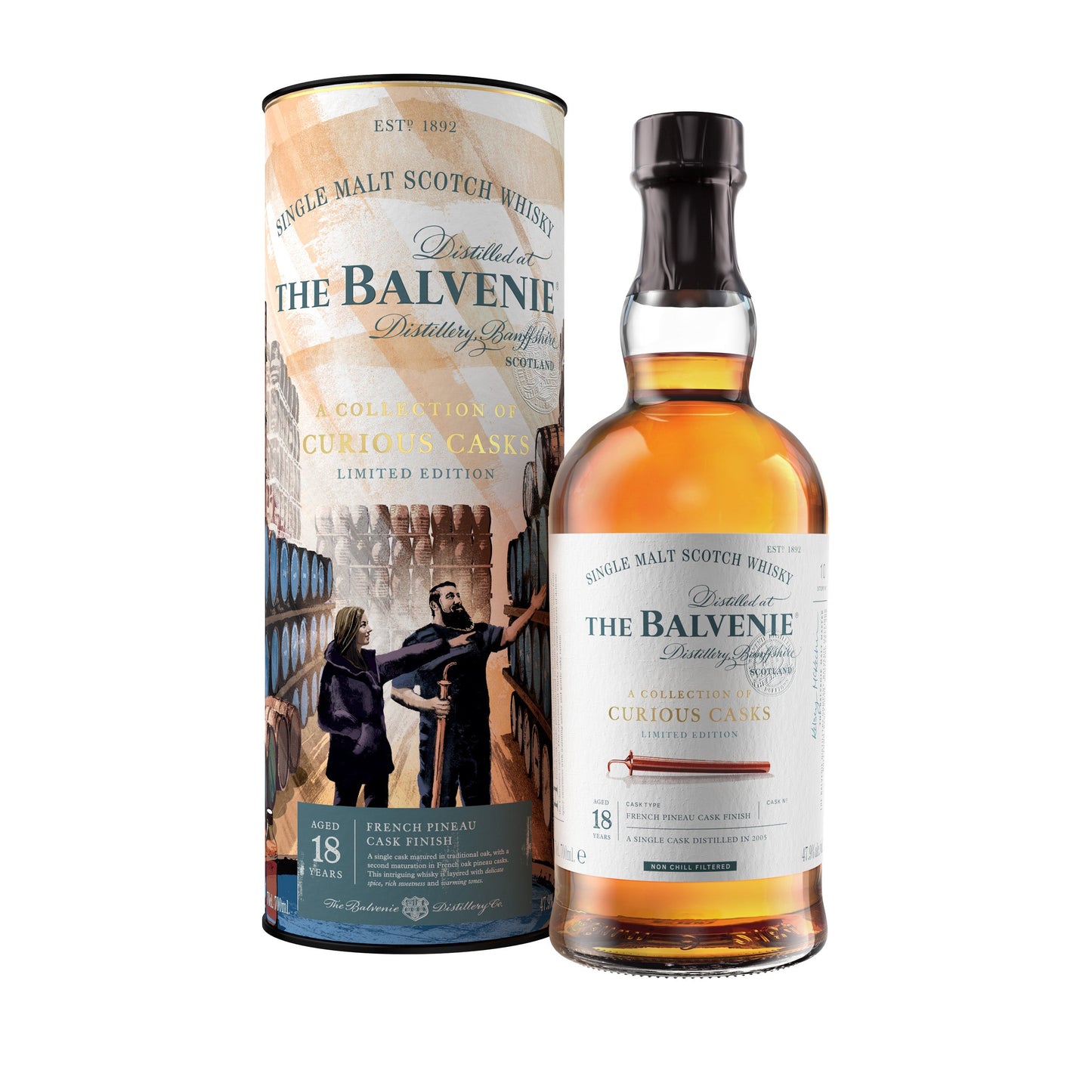 BALVENIE SCOTCH SINGLE MALT A COLLECTION OF CURIOUS CASKS LIMITED EDITION 18YR 750ML