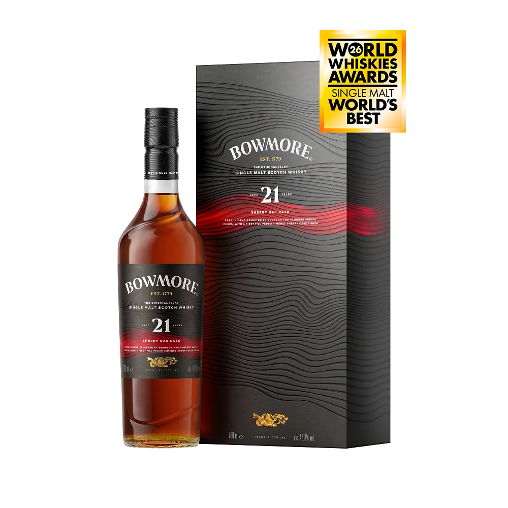 BOWMORE SCOTCH SINGLE MALT SHERRY OAK CASK 21YR 700ML LIQ