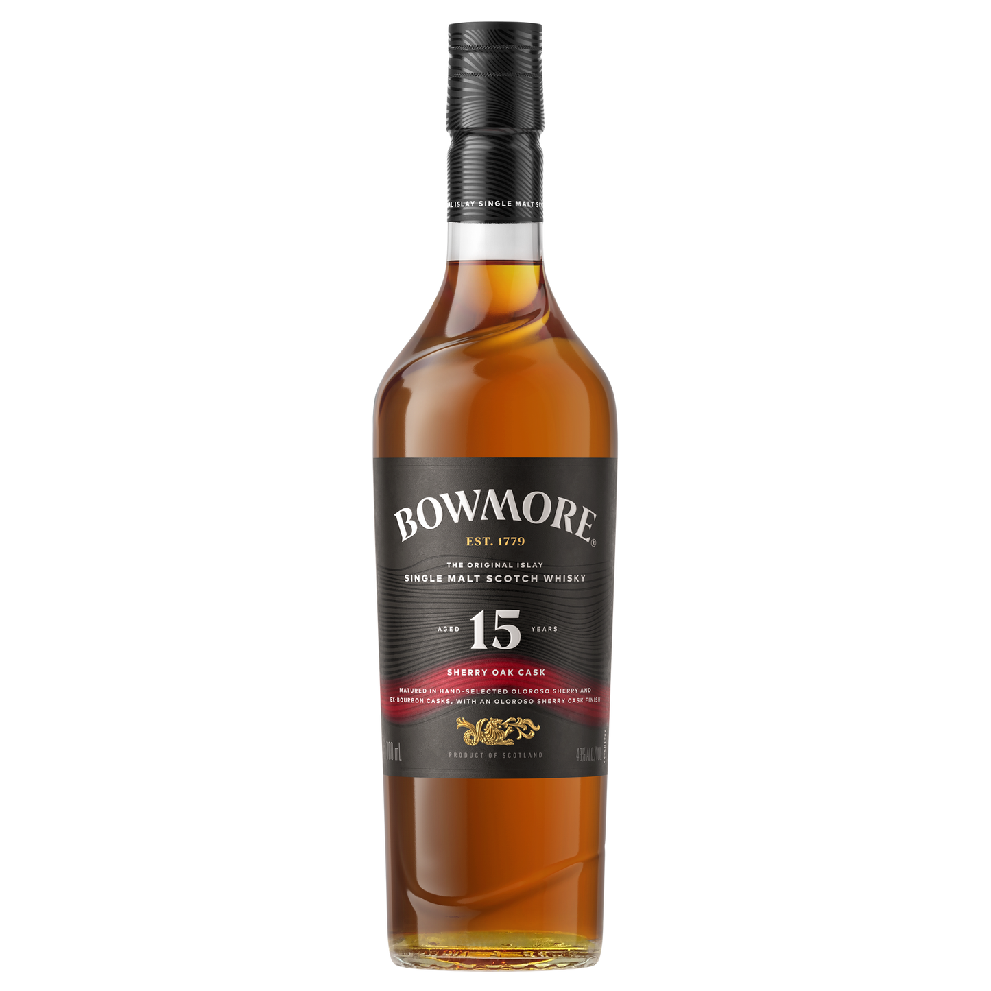 BOWMORE SCOTCH SINGLE MALT SHERRY OAK CASK 15YR 700ML LIQ
