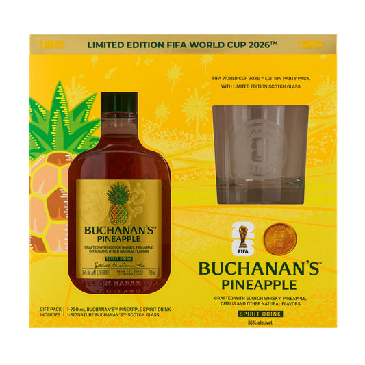 BUCHANANS SCOTCH PINEAPPLE FLAVORED FIFA WORLD CUP 2026 PACK W/ GLASS 750ML LIQ