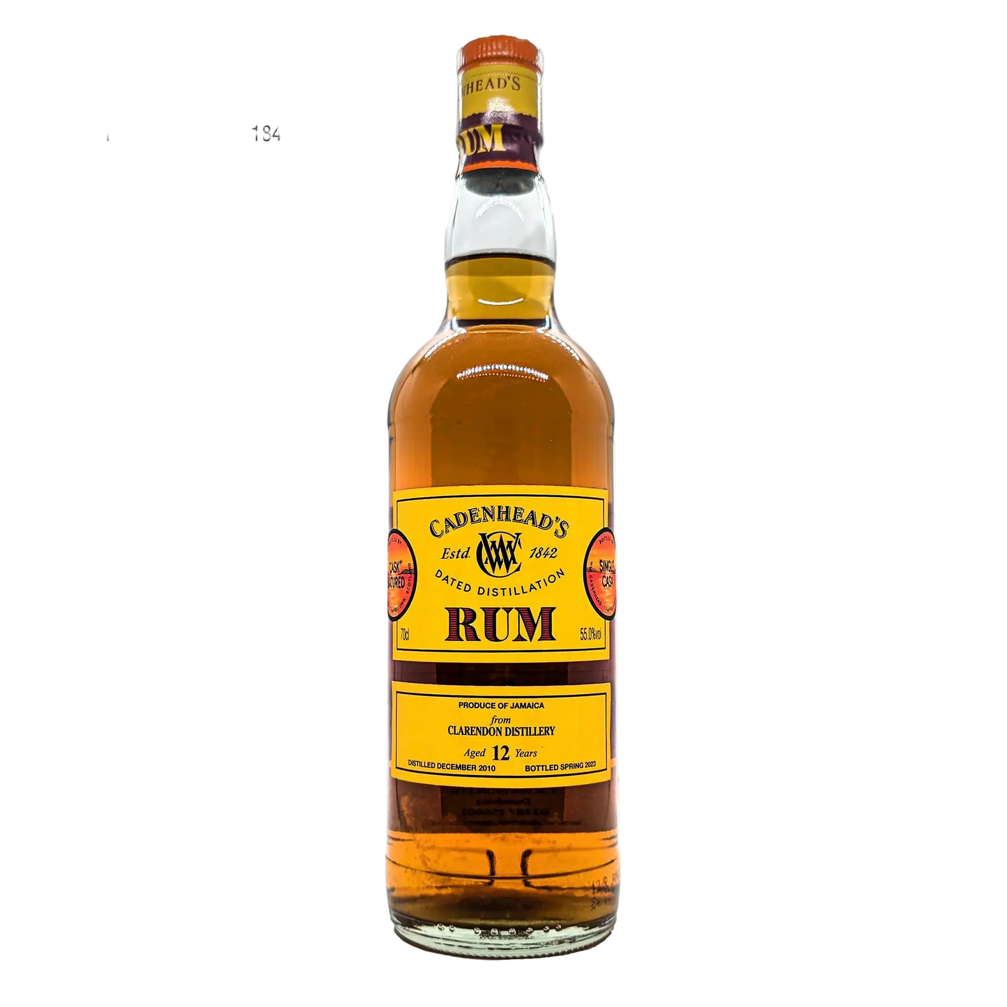 CADENHEADS RUM CLARENDON DISTILLERY JAMAICA 12YR 750ML LIQ