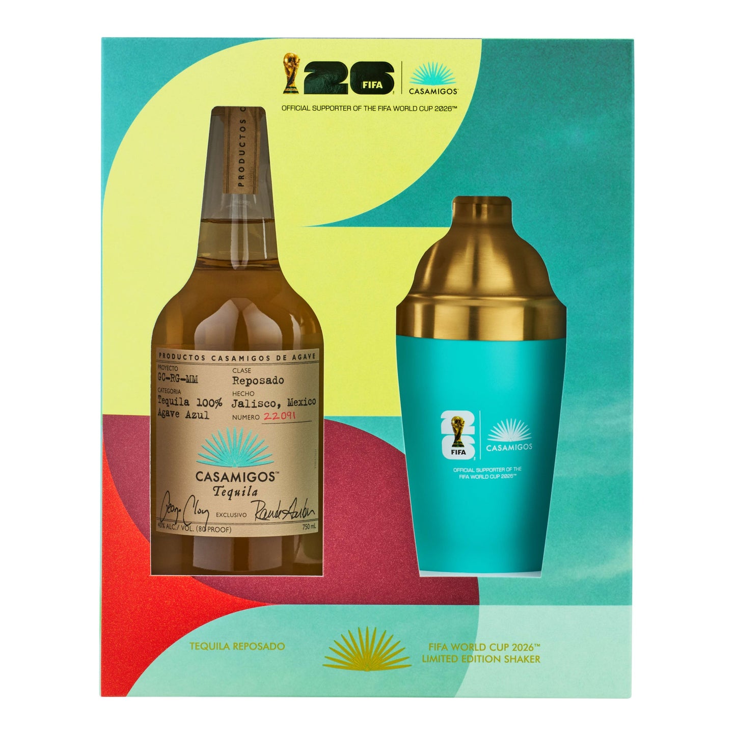 CASAMIGOS TEQUILA REPOSADO GIFT PACK W/ FIFA WORLD CUP 2026 SHAKER 750ML LIQ