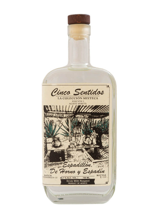 CINCO SENTIDOS MEZCAL ESPADILLON DE HORNO Y ESPADIN MEXICO 750ML