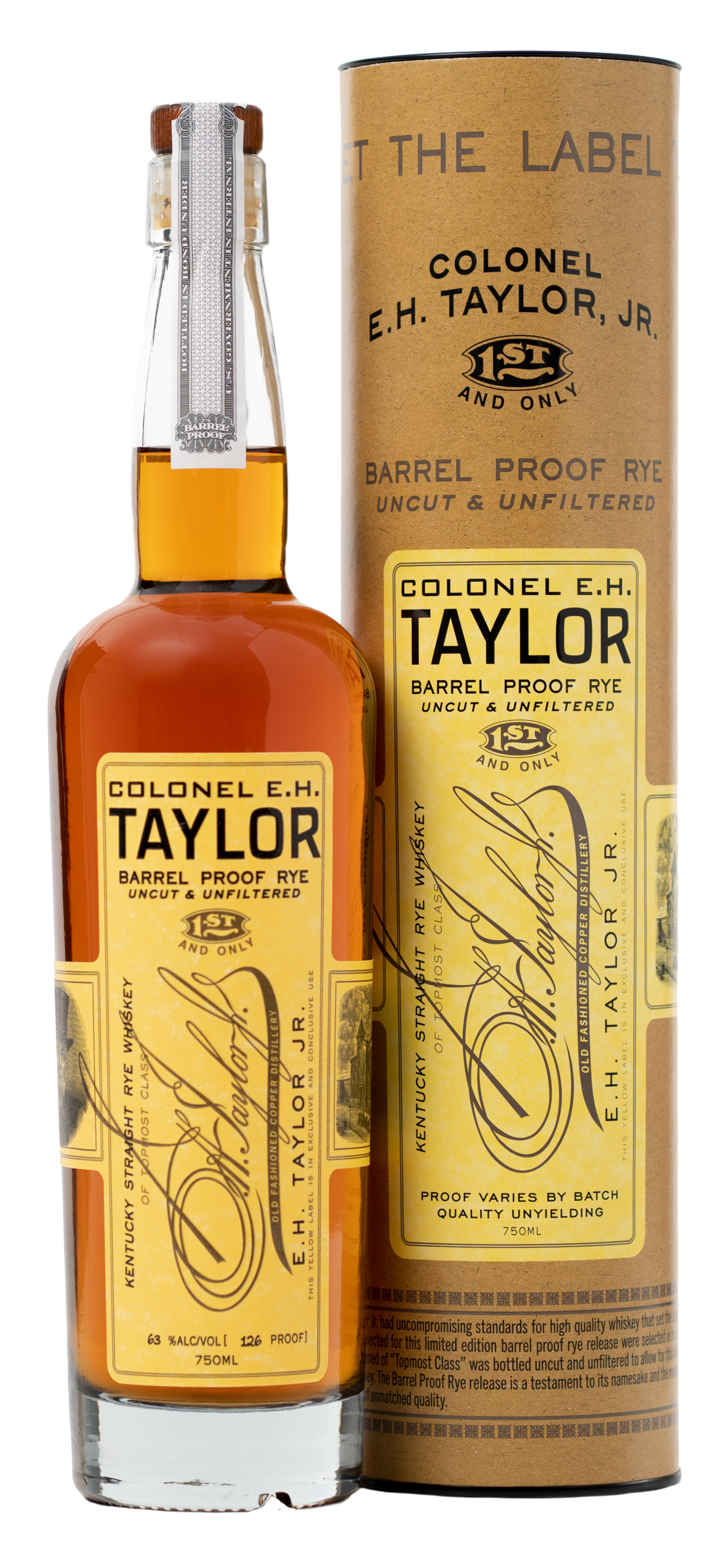 COLONEL E H TAYLOR WHISKEY RYE BARREL PROOF KENTUCKY 750ML