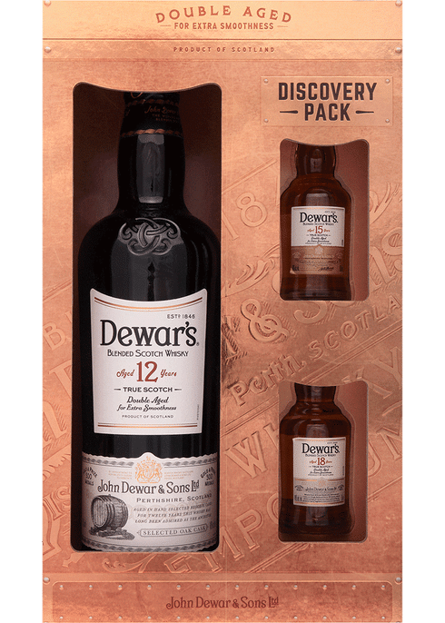 DEWARS SCOTCH BLENDED SPECIAL GFT BOX W/ 2X 50ML 12YR 750ML Spirits