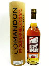 COMANDON COGNAC XO SINGLE BARREL PETITE CHAMPAGNE BARREL NO 33 VTG 2003 750ML