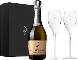 BILLECART SALMON CHAMPAGNE BRUT ROSE W/ 2 GLASSES FRANCE 750ML