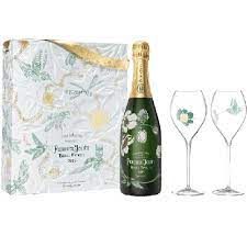 PERRIER JOUET CHAMPAGNE BELLE EPOQUE W/ FLUTES FRANCE 2015