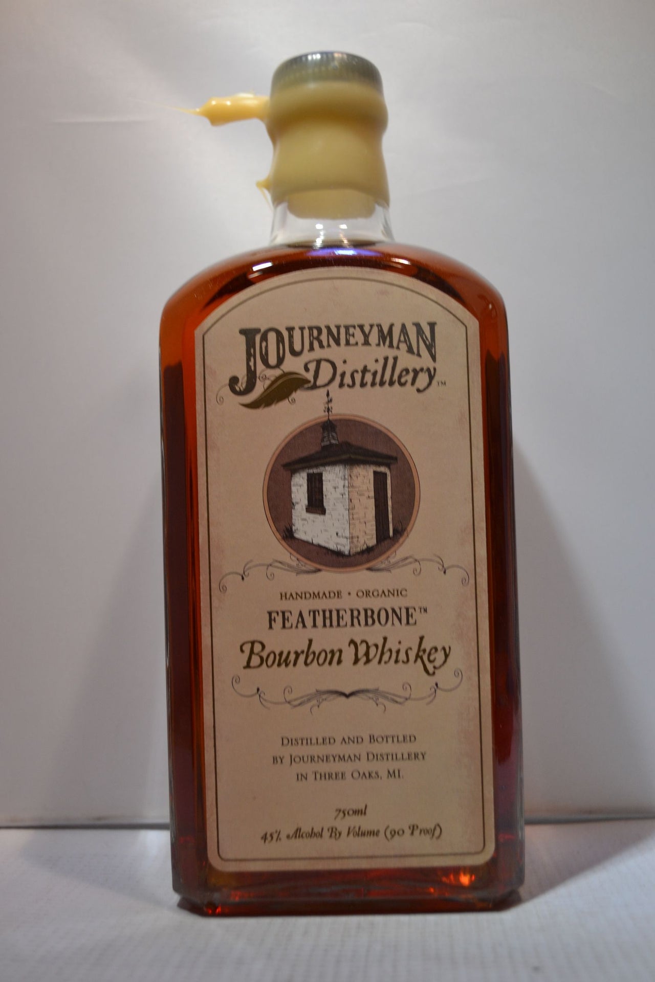 JOURNEYMAN BOURBON WHISKEY FEATHERBONE HANDEMADE ORGANIC MICHIGAN 90PF 750ML Spirits