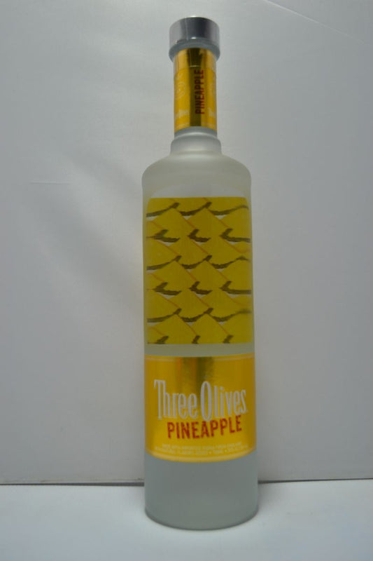 THREE OLIVES VODKA PINEAPPLE ENGLAND 750ML - Remedy Liquor