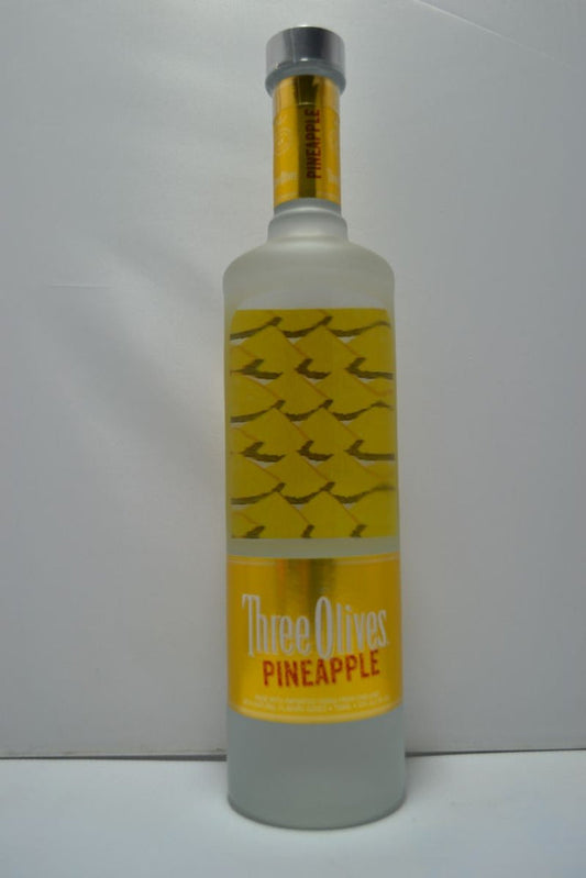 THREE OLIVES VODKA PINEAPPLE ENGLAND 750ML - Remedy Liquor