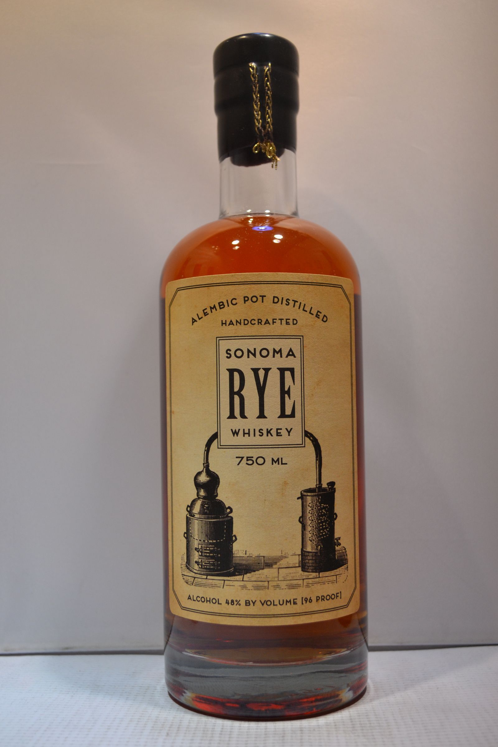 SONOMA WHISKEY RYE ALEMBIC POT DISTILLED SONOMA COUNTY CALIFORNIA 96PF 750ML - Remedy Liquor