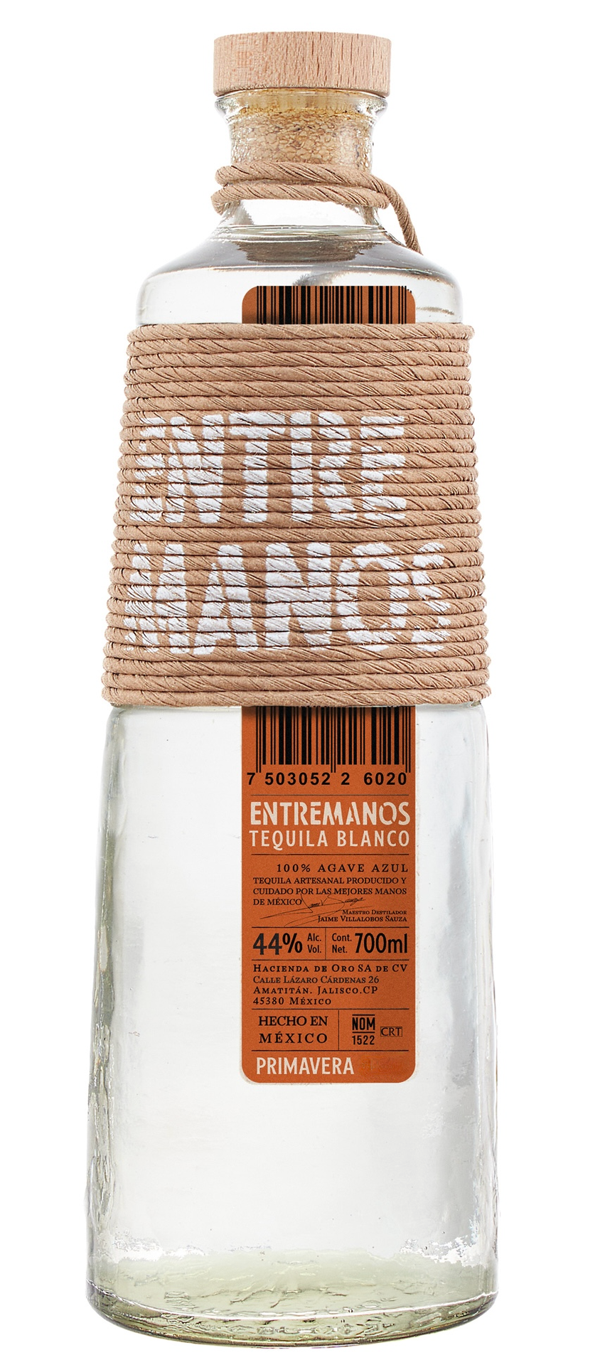 ENTREMANOS TEQUILA BLANCO PRIMAVERA 700ML LIQ