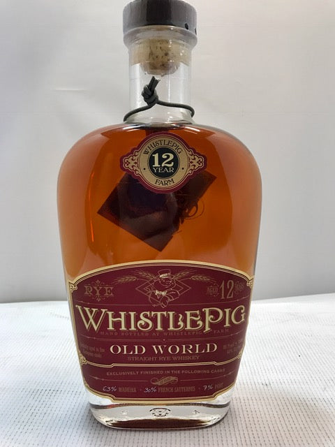 WHISTLEPIG WHISKEY RYE OLD WORLD FRENCH SAUTERNES/ MADEIRE/ PORT 12YR FARM 86PF 750ML - Remedy Liquor