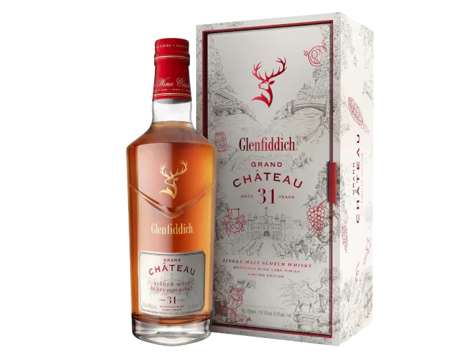 GLENFIDDICH SCOTCH GRAND CHATEAU SINGLE MALT BORDEAUX WINE CASK FINISH 31YR 750ML