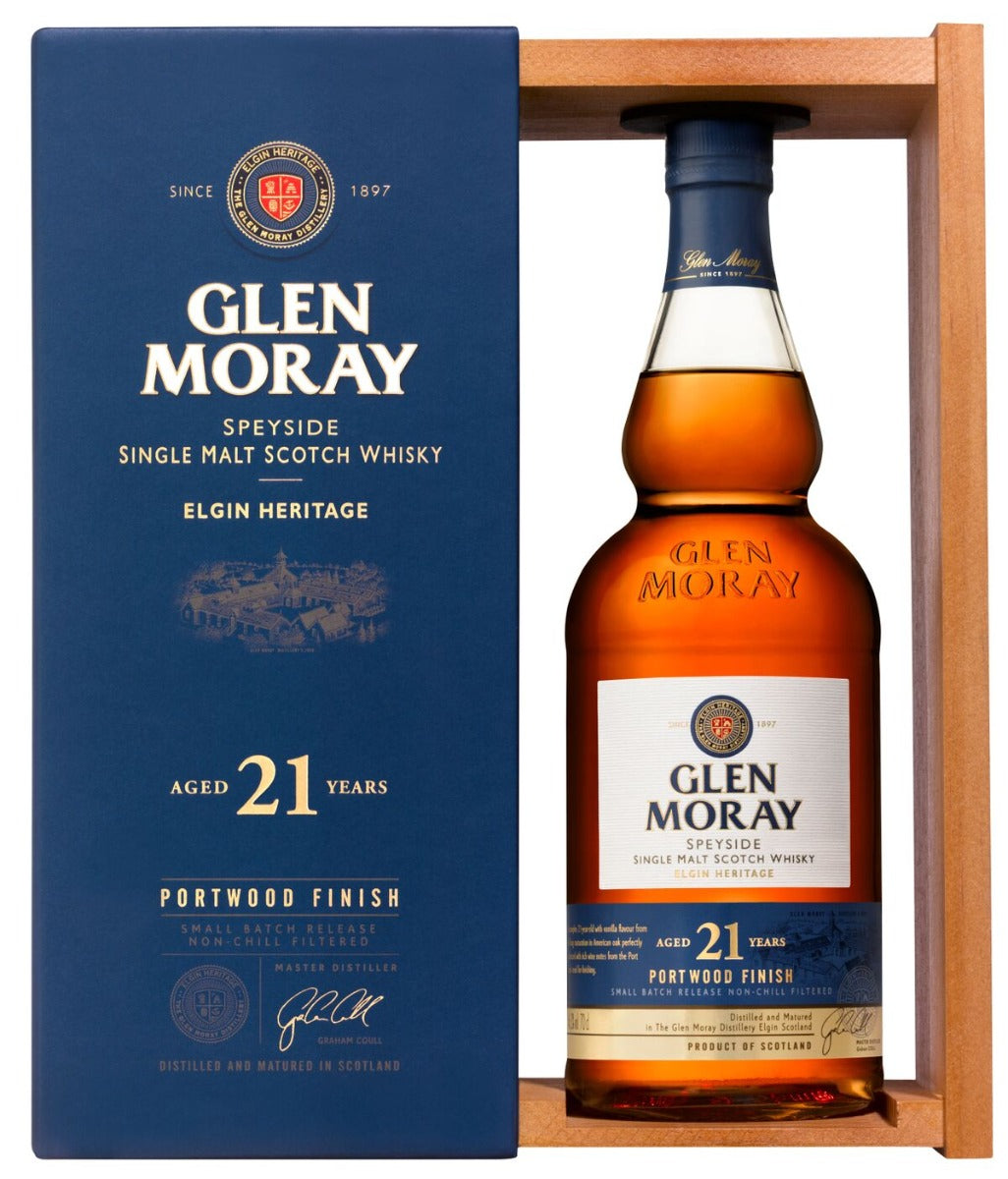 GLEN MORAY SCOTCH SINGLE MALT SPEYSIDE ELGIN HERITAGE PORTWOOD FINISH 21YR 750ML - Remedy Liquor