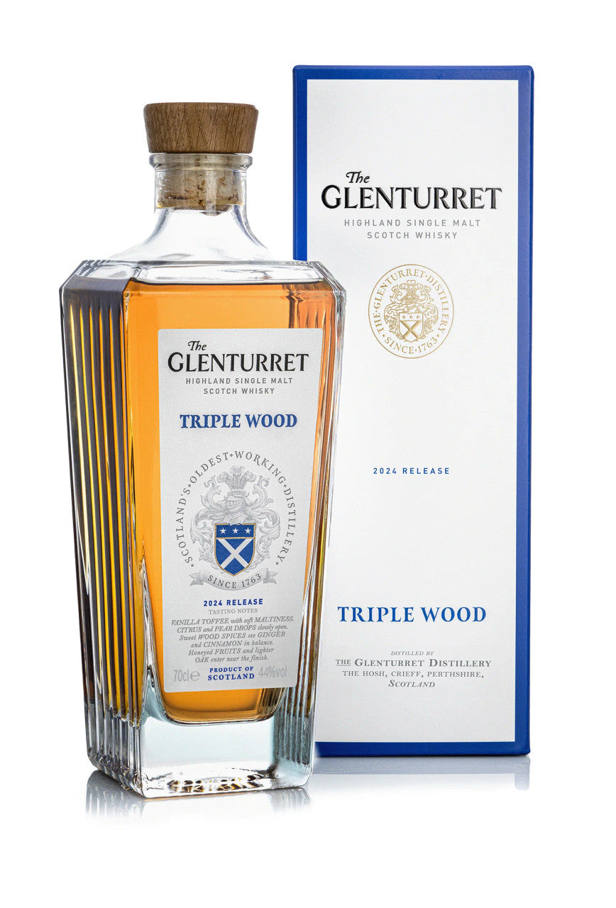 GLENTURRET SCOTCH TRIPLE WOOD SINGLE MALT 2024 RELEASE 750ML LIQ