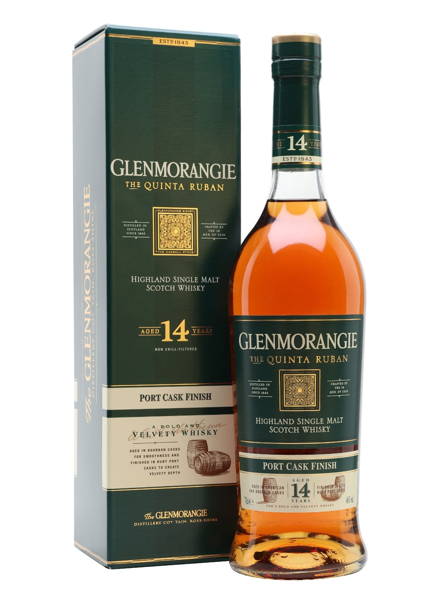 GLENMORANGIE THE QUINTA RUBAN SCOTCH SINGLE MALT PORT CASK FINISH 14YR 750ML