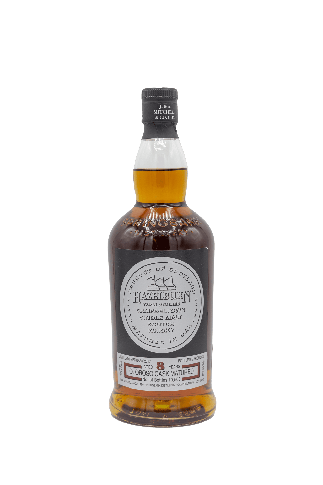 HAZELBURN SCOTCH SINGLE MALT OLOROSO CASK MATURED CAMPBELTOWN 8YR 700ML LIQ