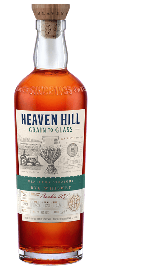 HEAVEN HILL WHISKEY RYE STRAIGHT GRAIN TO GLASS KENTUCKY 700ML